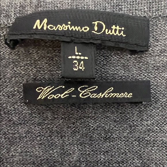 Massimo Dutti Wool Cashmere  Grey Long Sleeve Knit Dress - Picture 3 of 3